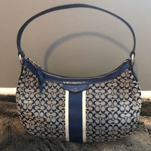 Coach blue patent leather bag